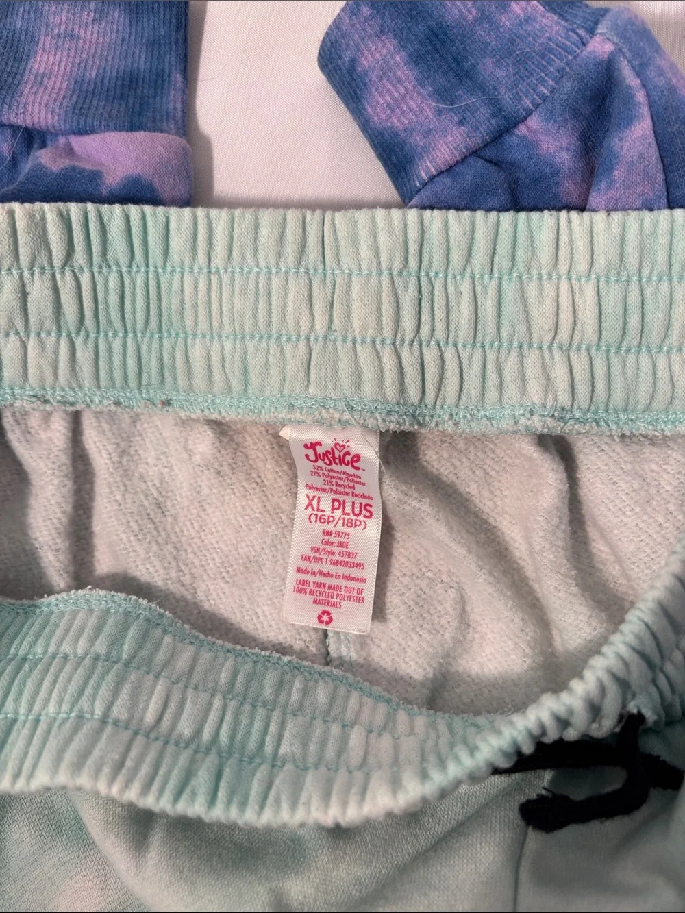 Justice Girls Tie-Dye Joggers in Mint, Lavender & Navy